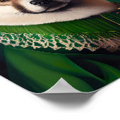 Akita-hond in St. Patrick's Day-jurk Poster (Hoek)