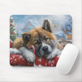 Akita Hond Kerst Festiviteit Muismat (Met muis)