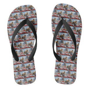 Akita Hond Kerst Festiviteit Teenslippers