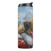 Akita Hond Kerst Festiviteit Thermosbeker (Gedraaid links)
