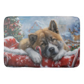 Akita Hond Kerstfeest Badmat (Voorkant)