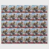 Akita Hond Kerstfeest Cadeaupapier (Vlak)