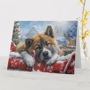 Akita Hond Kerstfeest Kaart