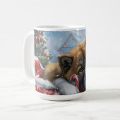 Akita Hond Kerstfeest Koffiemok (Voorkant links)