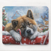 Akita Hond Kerstfeest Muismat (Voorkant)
