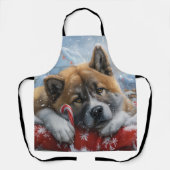 Akita-hond Kerstfeest Schort (Voorkant)