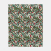 Akita Hond Kerstpatroon Fleece Deken (Voorkant)