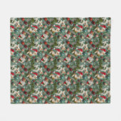 Akita Hond Kerstpatroon Fleece Deken (Voorkant (Horizontaal))