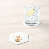 Akita Hond met Bloem en Vlinder T Shirt Kartonnen Onderzetters (Insitu)