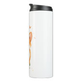 Akita Hond met Bloem en Vlinder T Shirt Thermosbeker (Geroteerd rechts)