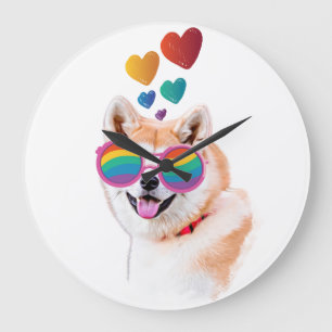 Akita-hond met harten Valentijnsdag  Grote Klok