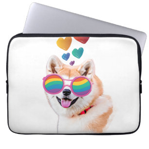 Akita-hond met harten Valentijnsdag  Laptop Sleeve