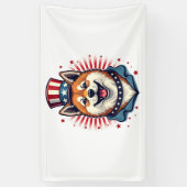 Akita hond met onafhankelijkheidsdag spandoek (Verticaal)