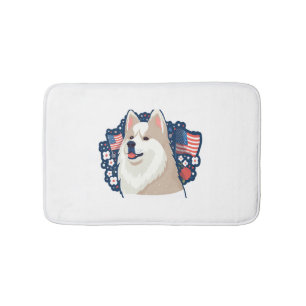 Akita hond met onafhankelijkheidsdag thema badmat