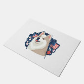 Akita hond met onafhankelijkheidsdag thema deurmat (Schuin)