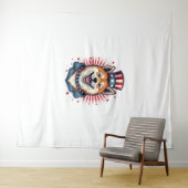 Akita hond met onafhankelijkheidsdag wandkleed (In Situ (horizontaal))