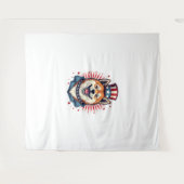 Akita hond met onafhankelijkheidsdag wandkleed (Voorkant (horizontaal))