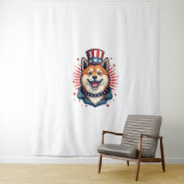 Akita hond met onafhankelijkheidsdag wandkleed (In situ)