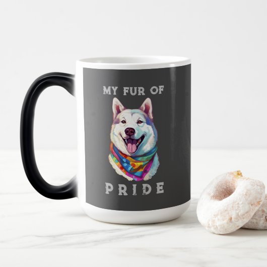 akita hond regenboog grappig mijn bont trots magische mok (Met donut)