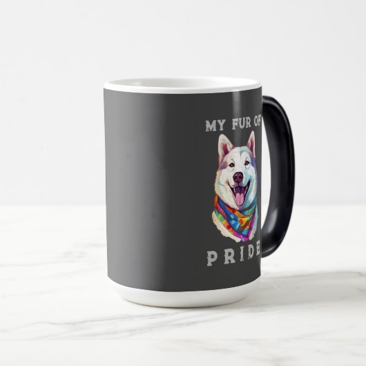 akita hond regenboog grappig mijn bont trots magische mok (Voorkant rechts)