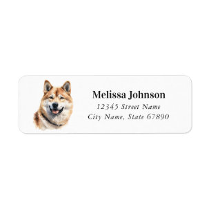 Akita Hond Retouradres Labels