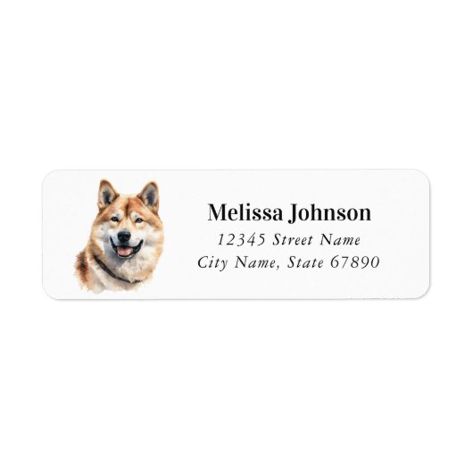 Akita Hond Retouradres Labels (Voorkant)