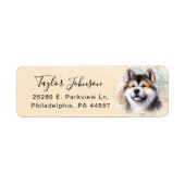Akita-hond retouradreslabel etiket (Voorkant)