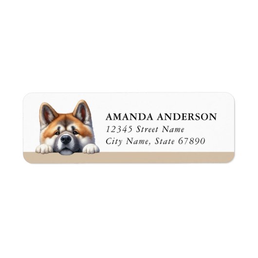 Akita-hond retouradreslabels etiket (Voorkant)