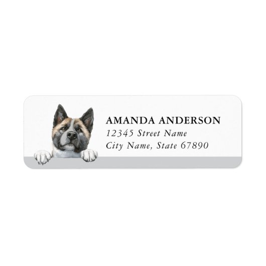 Akita-hond retouradreslabels etiket (Voorkant)