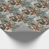 Akita Hond Rijden Motorfiets Kerstmis Cadeaupapier (Hoek)