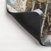 Akita Hond Rijden Motorfiets Kerstmis Muismat (Hoek)