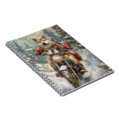 Akita Hond Rijden Motorfiets Kerstmis Notitieboek (Rechterzijde)