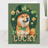 Akita-hond St. Patrick's Day Kaart (Voorkant)