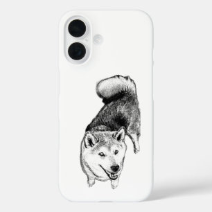 Akita-hond telefoonhoesje – Klassieke inktillustra iPhone 16 Hoesje