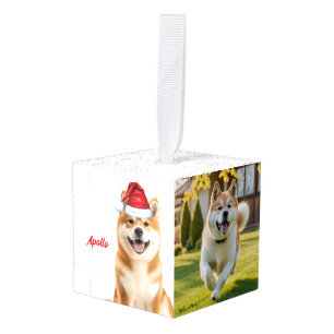 Akita-hond twee foto's Kerstvakantie Decoratie