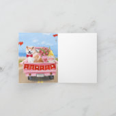 Akita-hond Valentijnsdag vrachtwagen harten Kaart (Binnen)