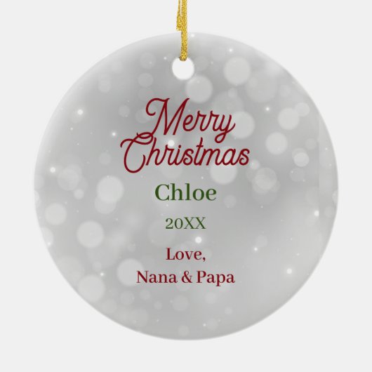 Akita Hond Verpakt in Kerstverlichting Keramisch Ornament (Achterkant)