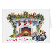 Akita Hond Wachten op de Kerstman (Voorkant Horizontaal)