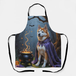 Akita Hond Whimsicale Halloween Schildering Schort