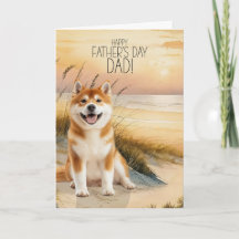 Akita-hond Zonsondergang Strand Vaderdag