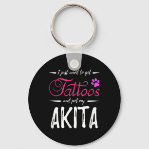 Akita Hondenliefhebber Tattoo Funny Dog Mom Gift I Sleutelhanger