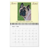 Akita Hondenportret Kunst Japans Amerikaanse kunst Kalender (Mar 2026)