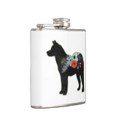 Akita Hondenras Boho Floral Silhouette Heupfles (Rechts)