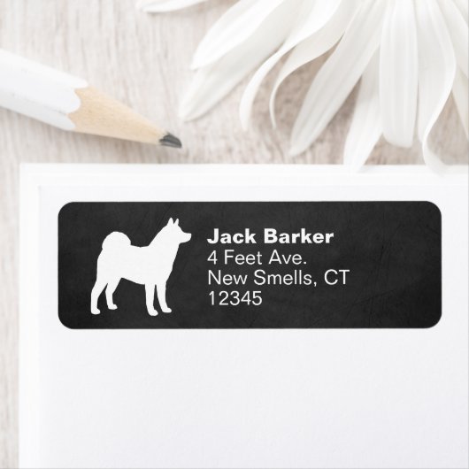 Akita Hondenras Silhouette Return Address Labels (Insitu)