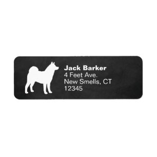 Akita Hondenras Silhouette Return Address Labels