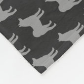 Akita Hondenras Silhouettes Pattern Grey and Black Fleece Deken (Hoek)