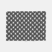 Akita Hondenras Silhouettes Pattern Grey and White Fleece Deken (Voorkant (Horizontaal))