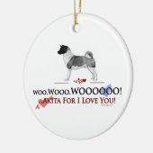 Akita I hou van je versiering Keramisch Ornament (Links)