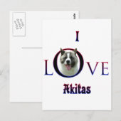 Akita I Love Briefkaart (Voorkant / Achterkant)