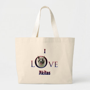Akita I Love Grote Tote Bag